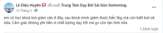 Dánh giá của học viên học bơi ở Quận 5 tại Sài Gòn Swimming